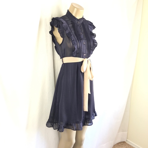 🚫SOLD🚫 NWOT 1940’s Style Navy Blue Sheer - Picture 5 of 16